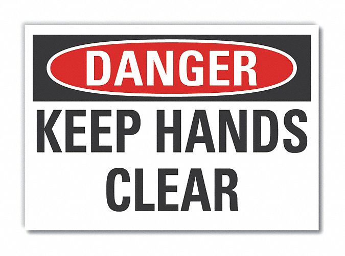Keep Hands Clear Dangr RflctvLbl 3.5x5in
