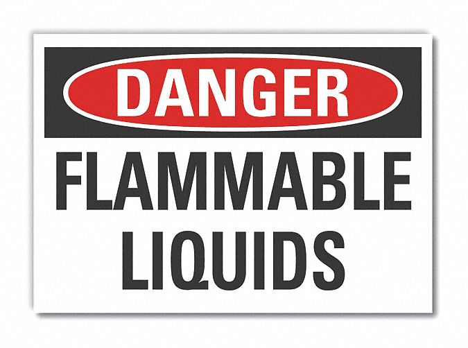 Flam Liquid Danger Rflct Lbl 3.5x5in