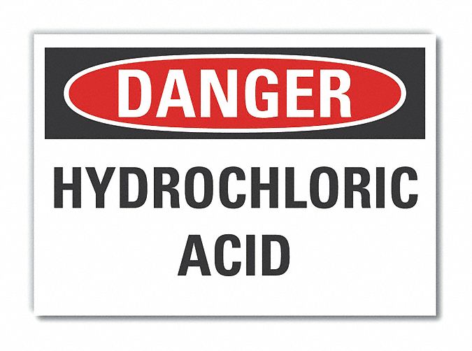 HCL Acid Danger Refelctive Lbl 10x14in