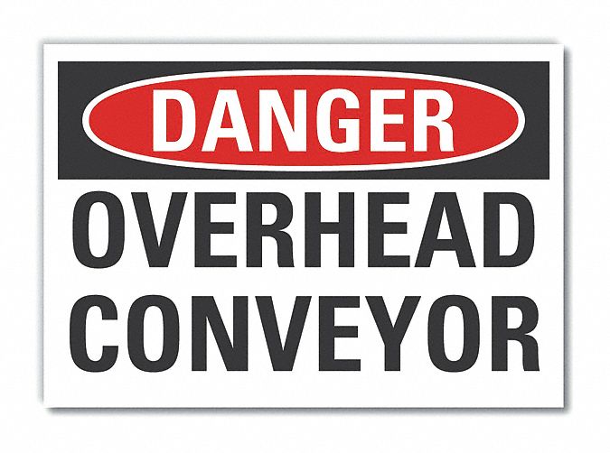 Conveyor Safety Danger Rflct Lbl 7x10in