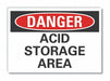 Acid Danger Label 3 1/2inx5in Polyester