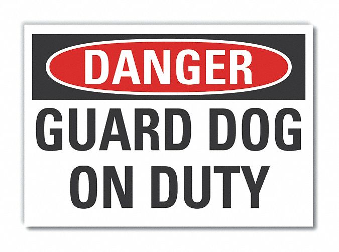 Guard Dog Danger Label 5x7in Polyester