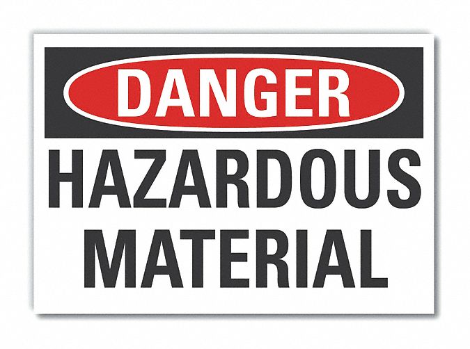 Hazardous Mtrl Danger Rflct Lbl 5x7in