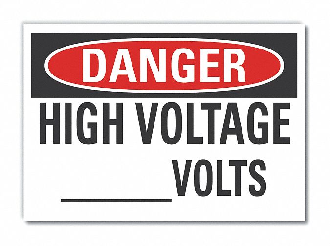 High Voltage Danger Rflct Lbl 7inx10in