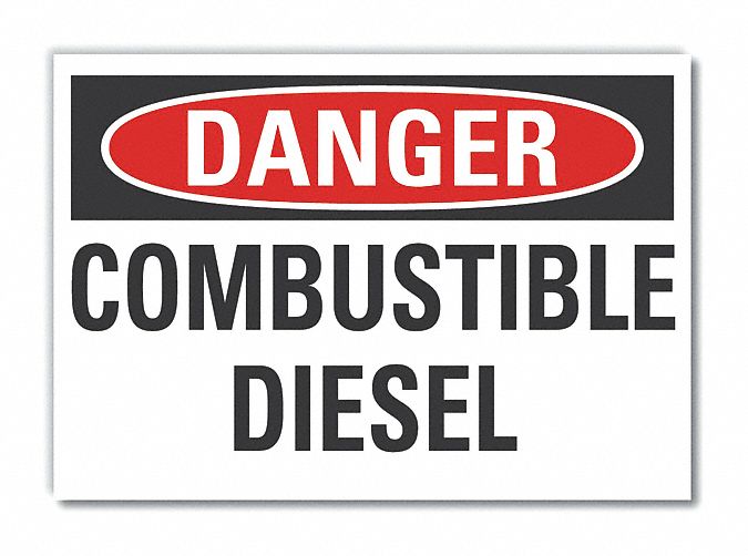 Combust Diesel Danger Rflctv Lbl 5inx7in