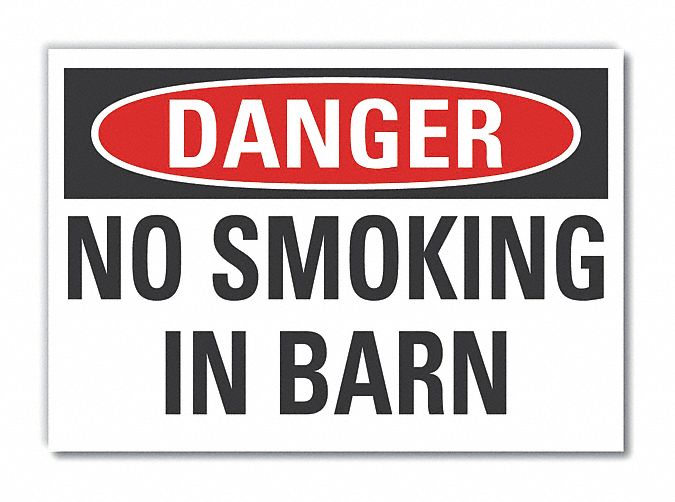 No Smoking Danger Rflct Lbl 10inx14in