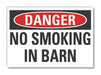 No Smoking Danger Rflct Label 3.5x5in