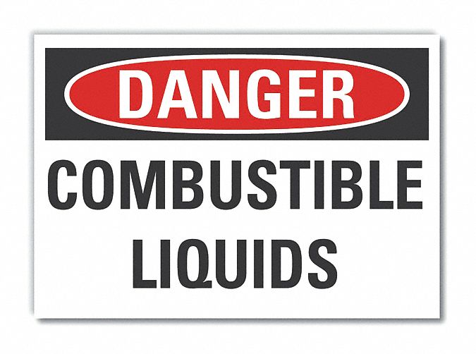 Combust Liquid DangerLbl 3.5x5in Polyest