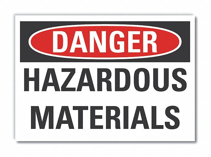 Hazardous Mtrl Danger Rflct Lbl 7x10in