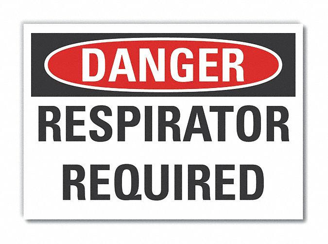 Respirator Required Danger Lbl 5x7in