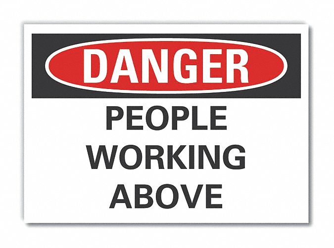 Overhead Hazard Danger Lbl 3.5x5in
