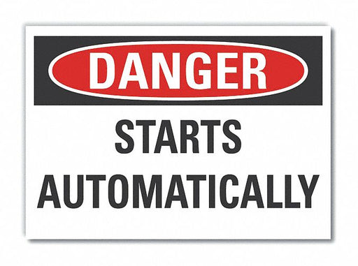 Danger Sign 7 in x 10 in Non-PVC Polymer