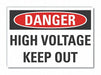 High Voltage Danger Labl 3.5x5in Polyest