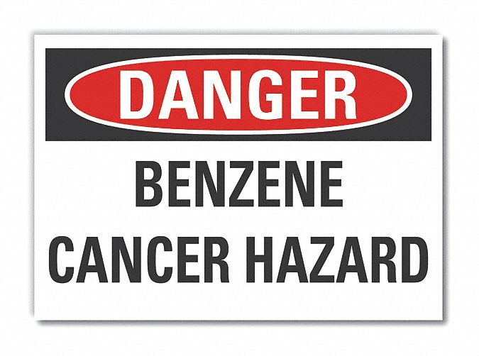 Benzene Danger Label 7inx10in Polyester