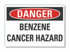 Benzene Danger Rflctv Label 10inx14in
