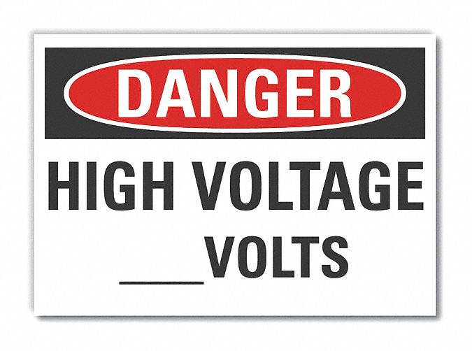 High Voltage Danger Rflctv Label 3.5x5in