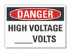 High Voltage Danger Rflct Lbl 10inx14in