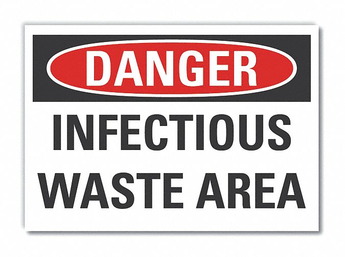 Infectious Waste Danger Lbl 5x7in