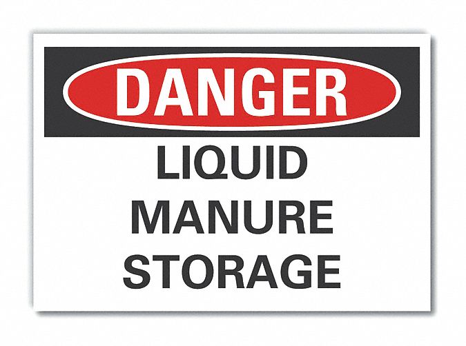Liquid Manure DangerLbl 10x14in Polyest
