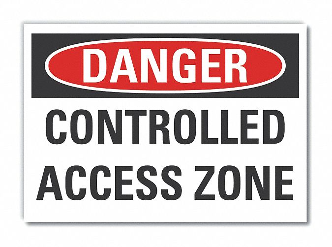 Cntrld Access Danger Rflct Lbl 5x7in