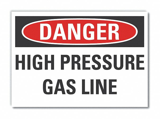 High Pres. Danger Lbl 5x7in Polyester