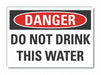Potable Water Danger Rflct Lbl 10x14in