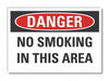 No Smoking Danger Lbl 3.5x5in Polyester