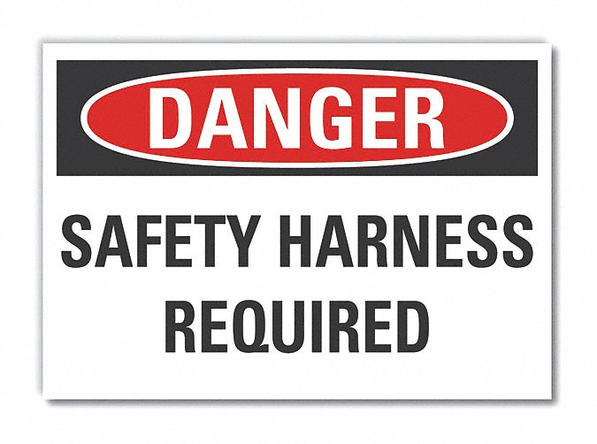 Fall Danger Rflct Label 7 in x 10 in