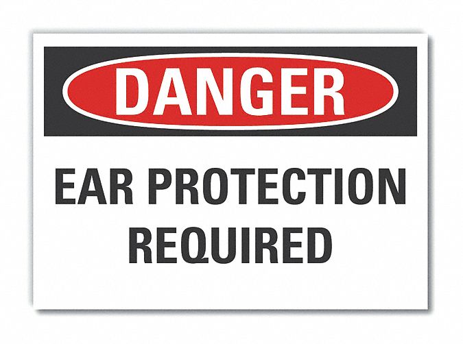 Hearing Danger Lbl 7inx10in Polyester