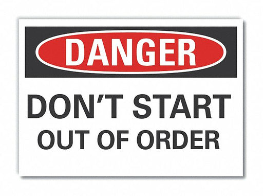 Danger Sign 7 in x 10 in Non-PVC Polymer