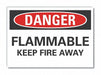 Flammabl Mtrl Danger Lbl 3.5x5in Polyest