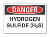 Hydrogen Sulfide Danger Lbl 3.5x5in