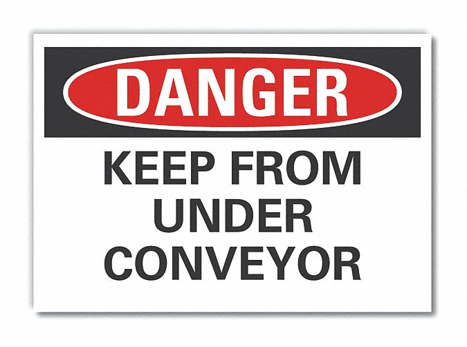 Conveyor Safety Danger Lbl 5x7in Polyest