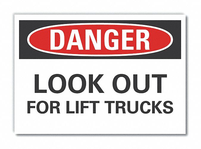 Lift Truck Traffic Danger Lbl 10x14in