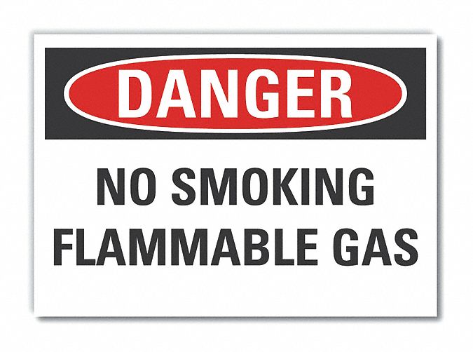 No Smoking Danger Lbl 7x10in Polyester
