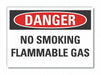 No Smoking Danger Rflct Label 3.5x5in