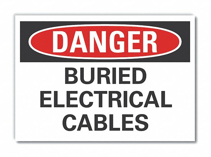 Buried Cable Danger Rflct Lbl 10inx14in