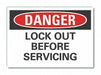Lockout Tagout Danger Rflct Lbl 10x14in