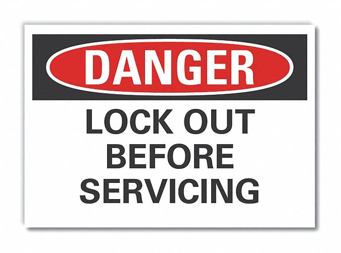 Lockout Tagout Danger Rflct Lbl 7x10in