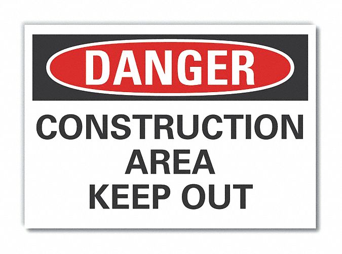 Danger Sign 10in x 14in Non-PVC Polymer