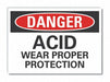 Acid Danger Label 10inx14in Polyester