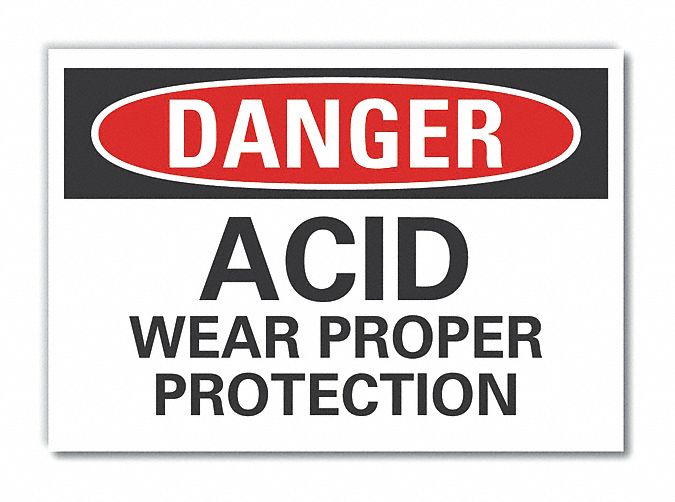 Acid Danger Label 10inx14in Polyester