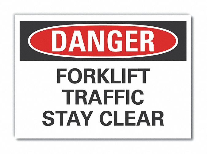 Lift Truck Traffic Danger Lbl 7x10in