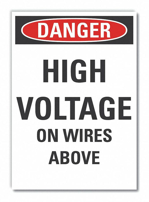 High Voltage Danger Labl 5x3.5in Polyest