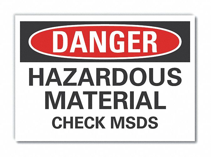 Hazardous Mtrl Danger Rflct Lbl 7x10in