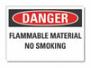 Flammable Mtrl Danger Rflct Lbl 5x7in