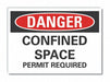 Confined Space Danger Labl 5x7in Polyest