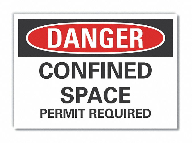 Confined Space Danger Rflctv Lbl 3.5x5in
