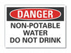 Potable Water Danger Lbl 3.5x5in Polyest