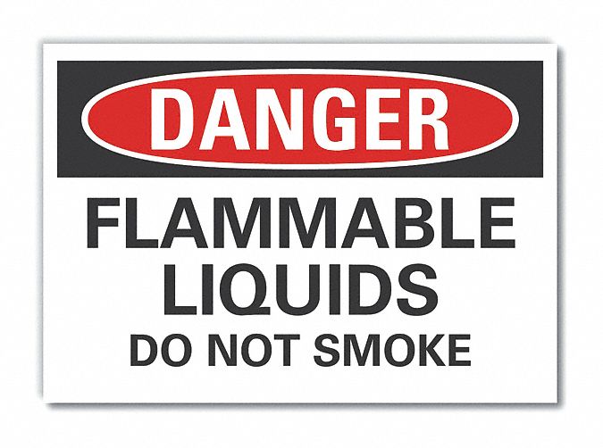 Flammable Liquid Danger RflctvLbl 7x10in